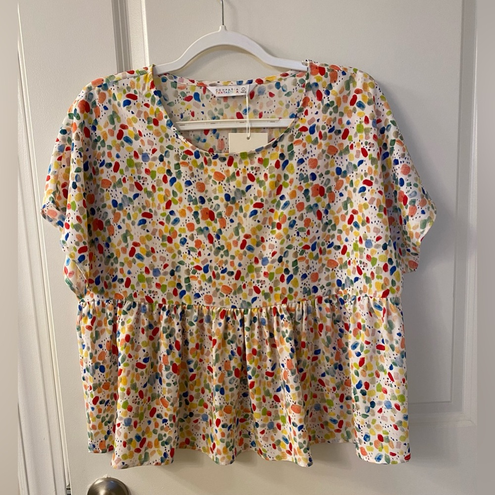 Compania Fantastical Colorful Patterned Women's Blouse